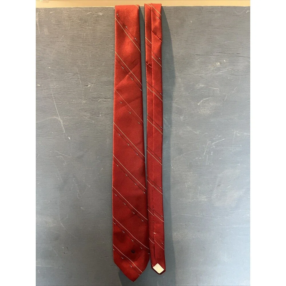 Christian Dior Tie Red Mens Neckwear Woven in ITaly Stripes